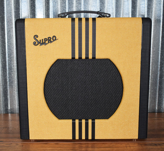 Supro Delta King 12 All Tube 15 Watt 12" Guitar Combo Amplifier Tweed Black 1822RTB