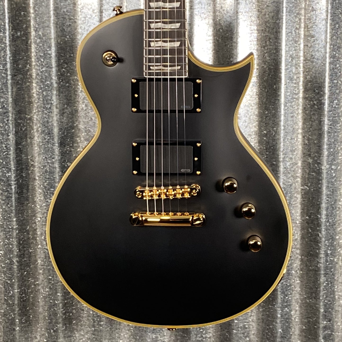 ESP LTD EC-1000 Eclipse EMG Vintage Black Guitar & Bag LEC1000VB #1452 Used