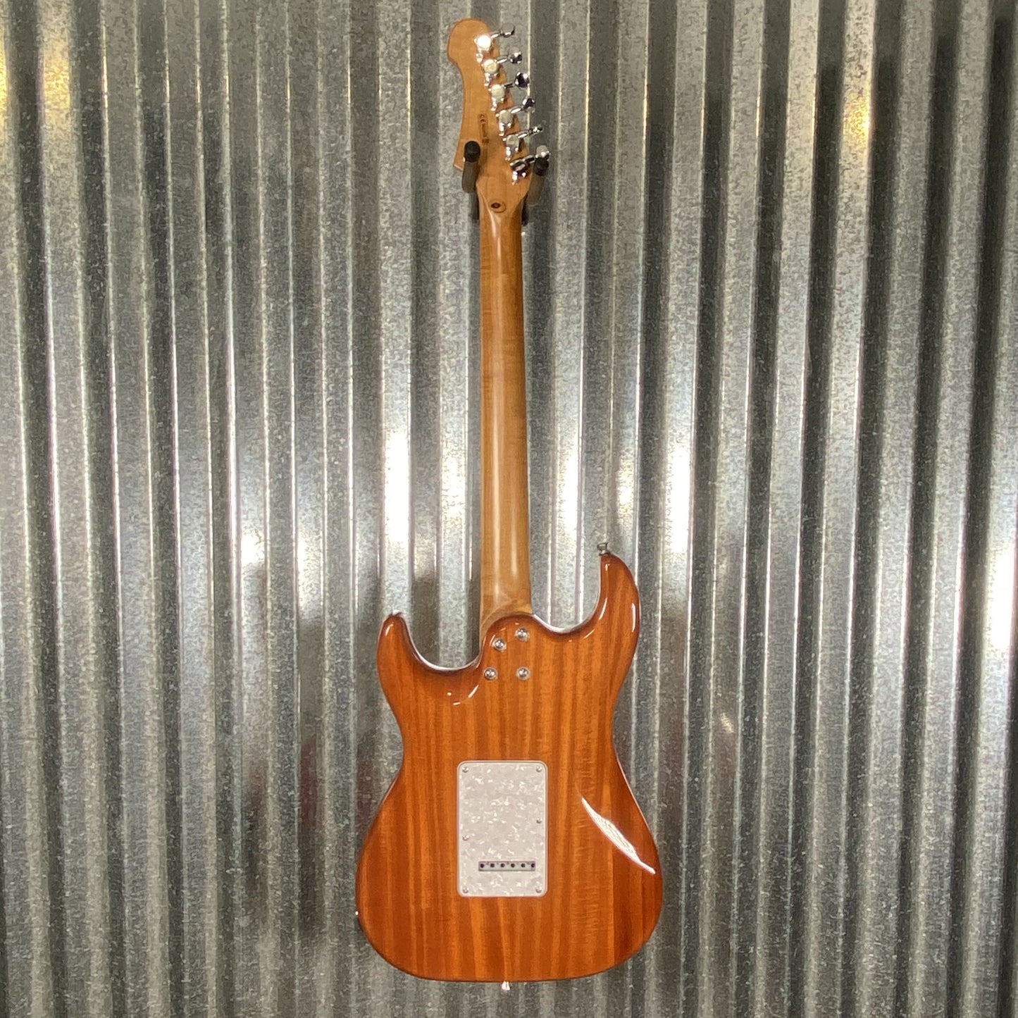 Jet JS600TRS HSS Strat Style Guitar Flame Top Transparent Red Fade #0003 Blem