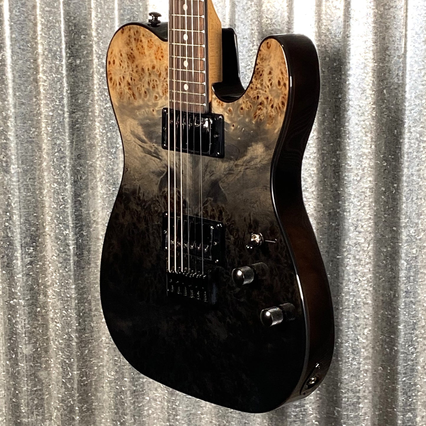 Schecter PT Standard Black Fade Burst Burl Guitar #0444