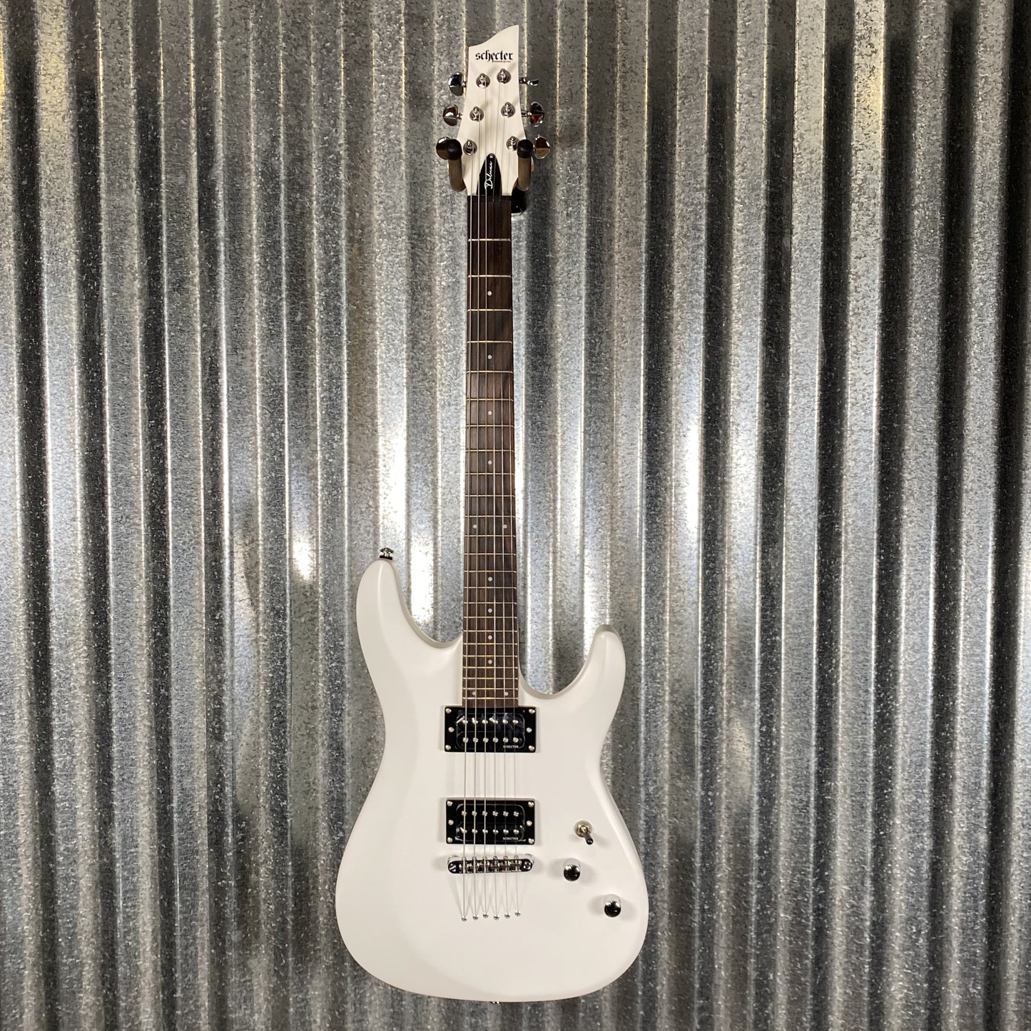 Schecter C-6 Deluxe Satin White Guitar #0050