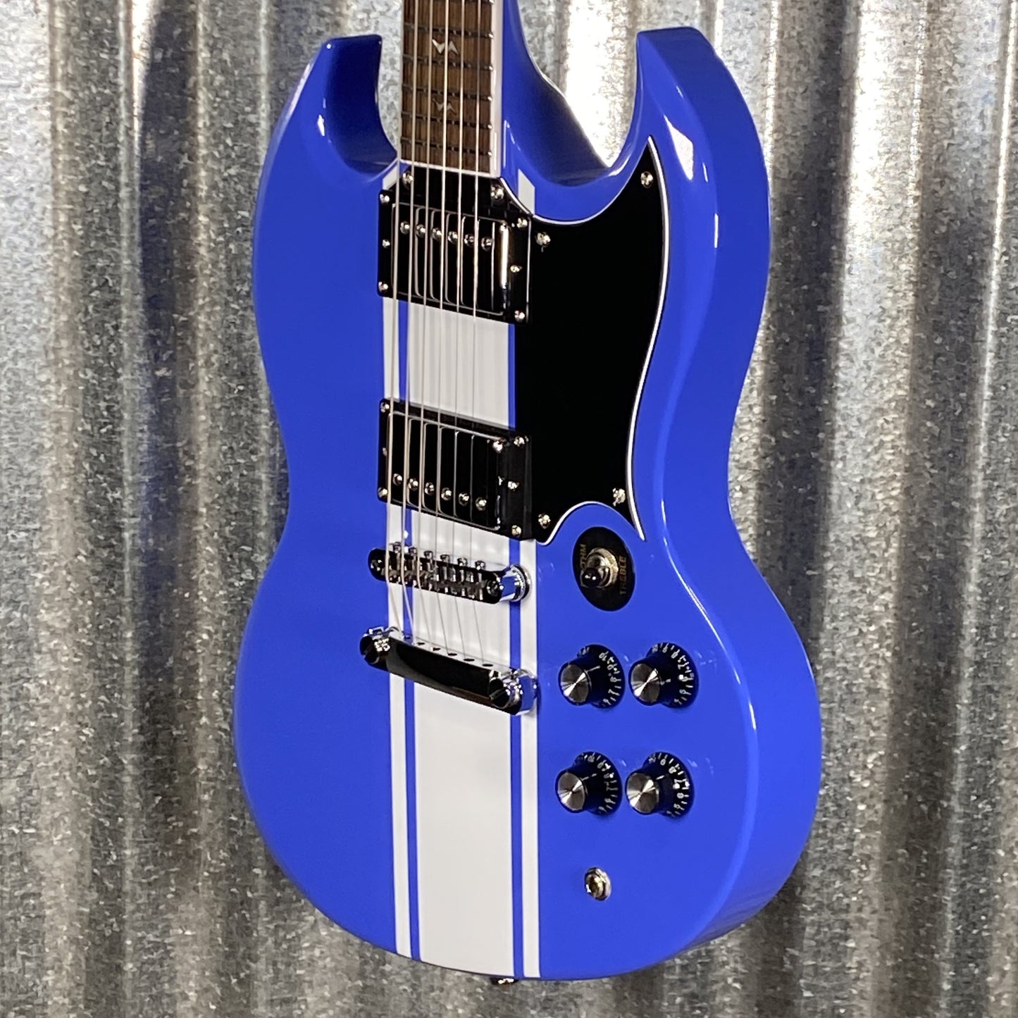 Westcreek Racer Offset SG Blue Solid Body Guitar #0441 Used