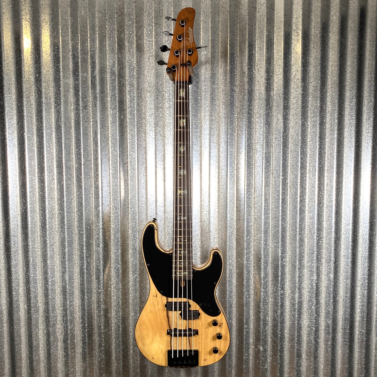 Schecter Model-T 5 Exotic 5 String Bass Natural Satin Black Limba #1199