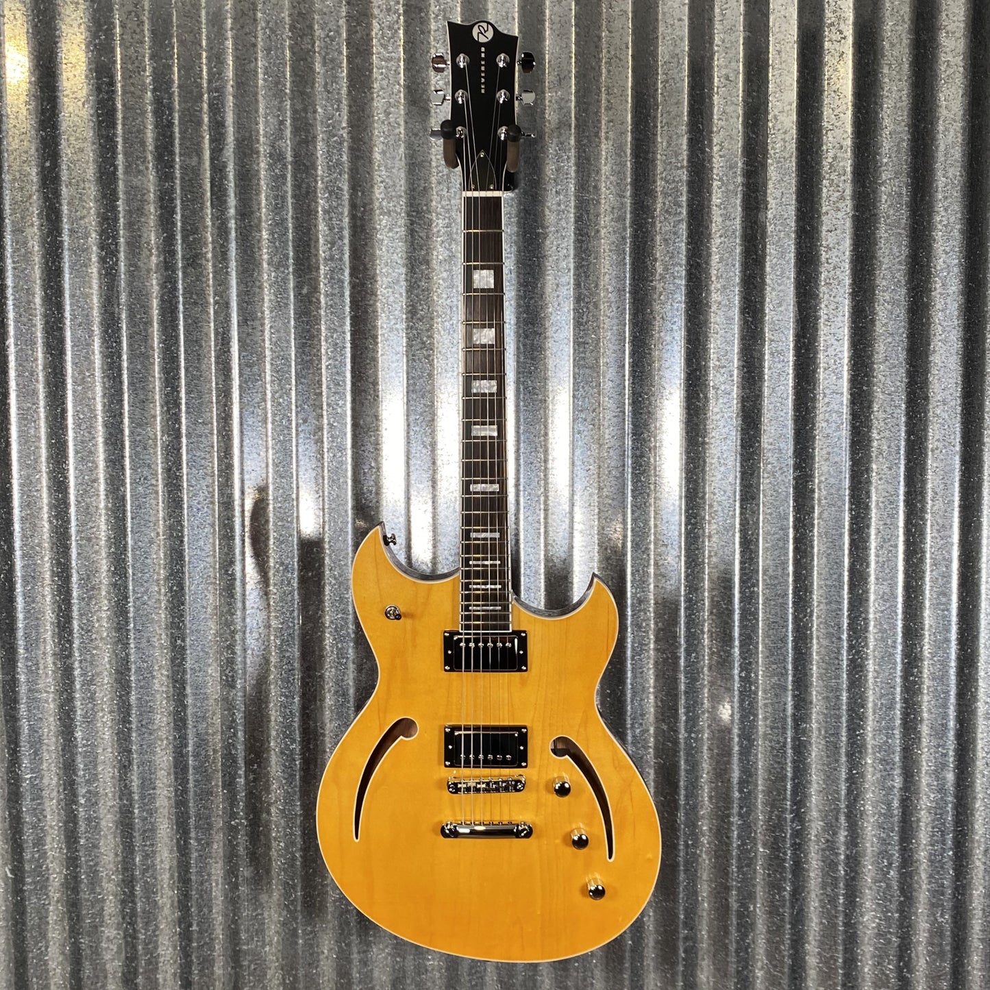 Reverend Limited Edition Manta Ray Semi Hollow Body Archtop Vintage Clear Natural Guitar & Case