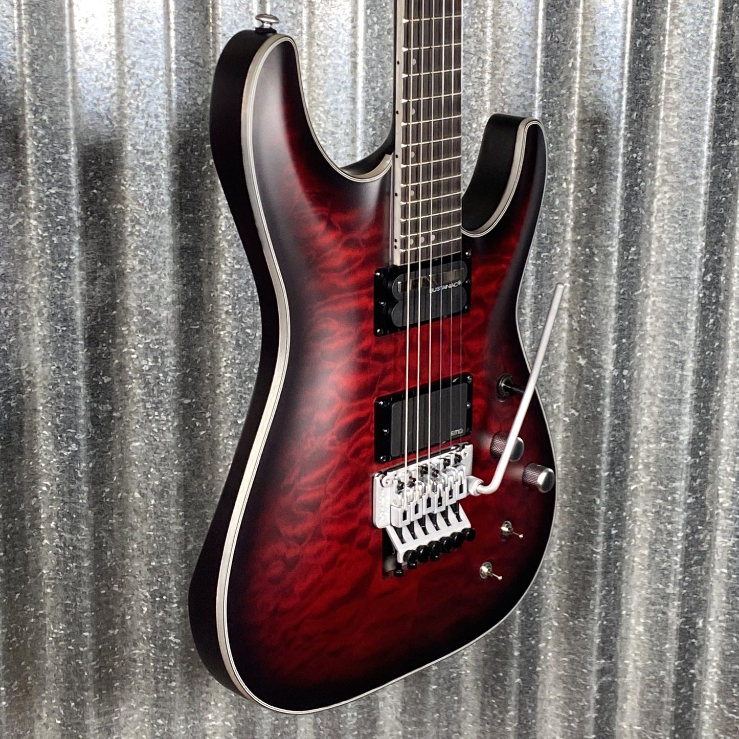 Schecter C-1 Platinum FR S Crimson Red Burst Satin Guitar #0460