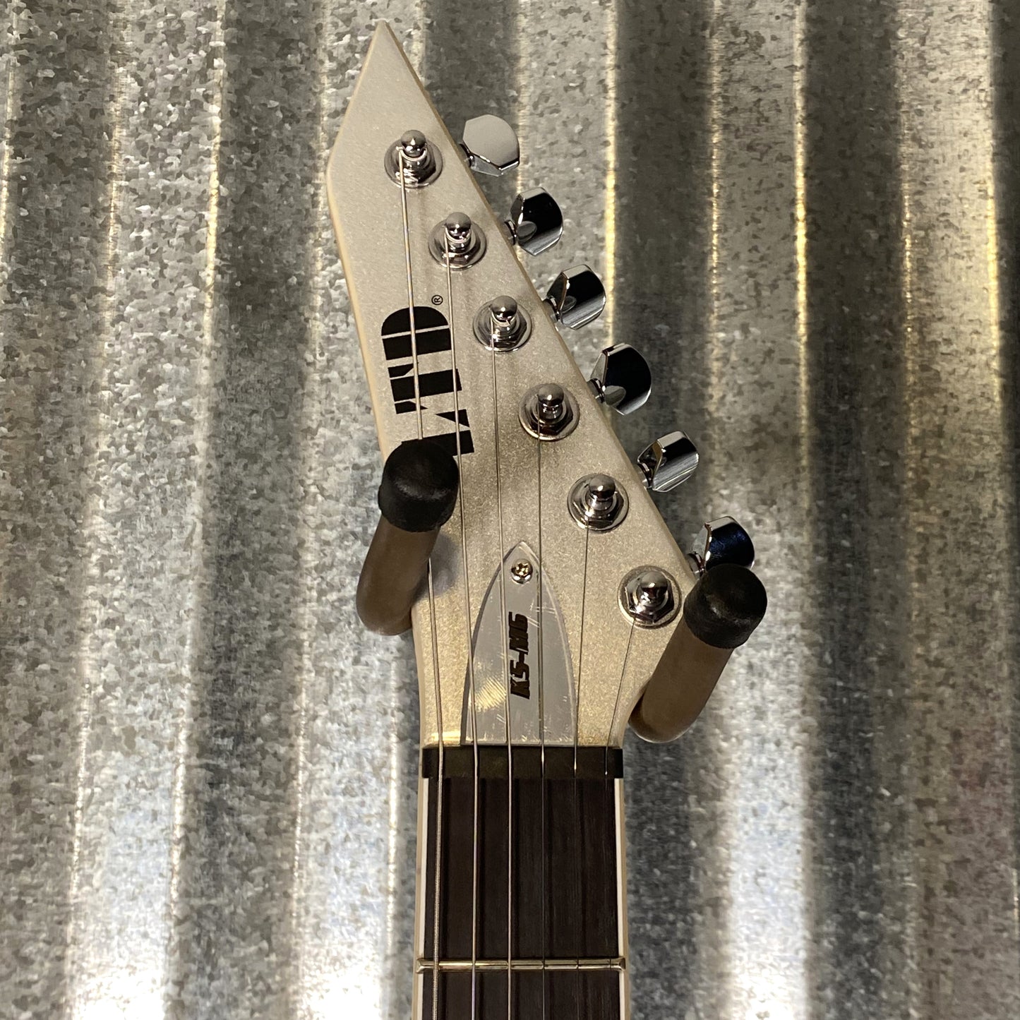 ESP LTD Ken Susi M-6 Evertune Metallic Silver Guitar & Case LKSM6ETMS #0259 Used
