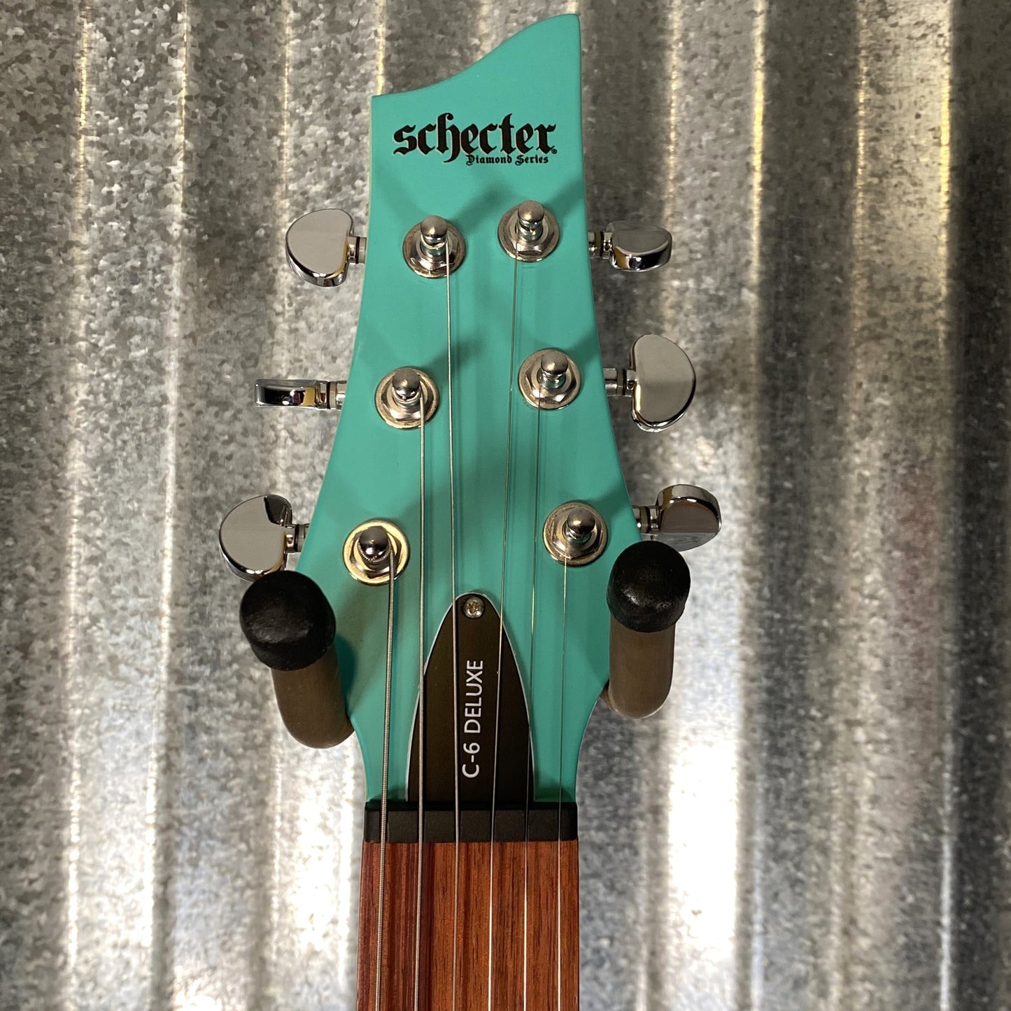 Schecter C-6 Deluxe Satin Aqua Guitar Blem #0729