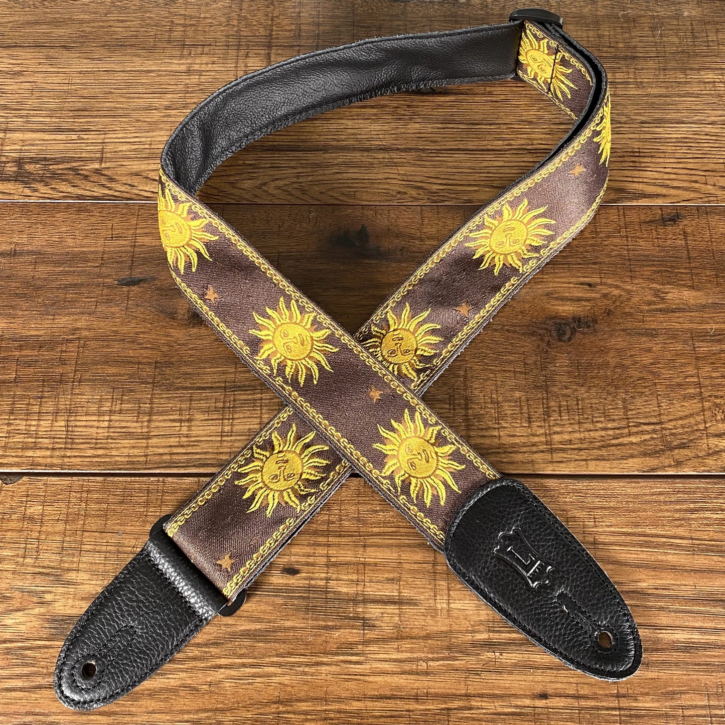 Levy's MPJG-SUN-BRN 2" Jacquard Weave Guitar Bass Strap Brown Sun