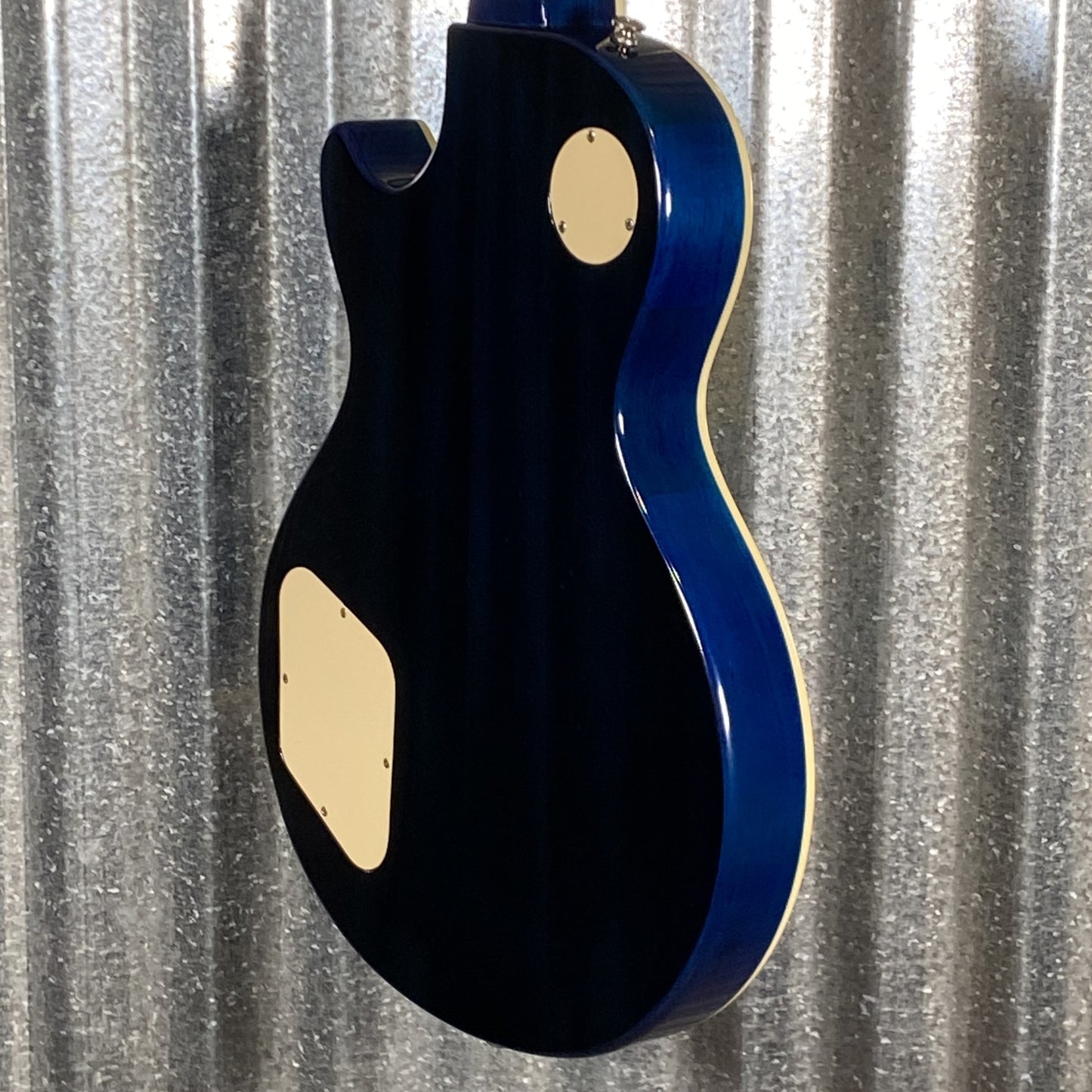Epiphone Les Paul Standard Pro Plus Top Flame Trans Blue Guitar & Case #2135 Used