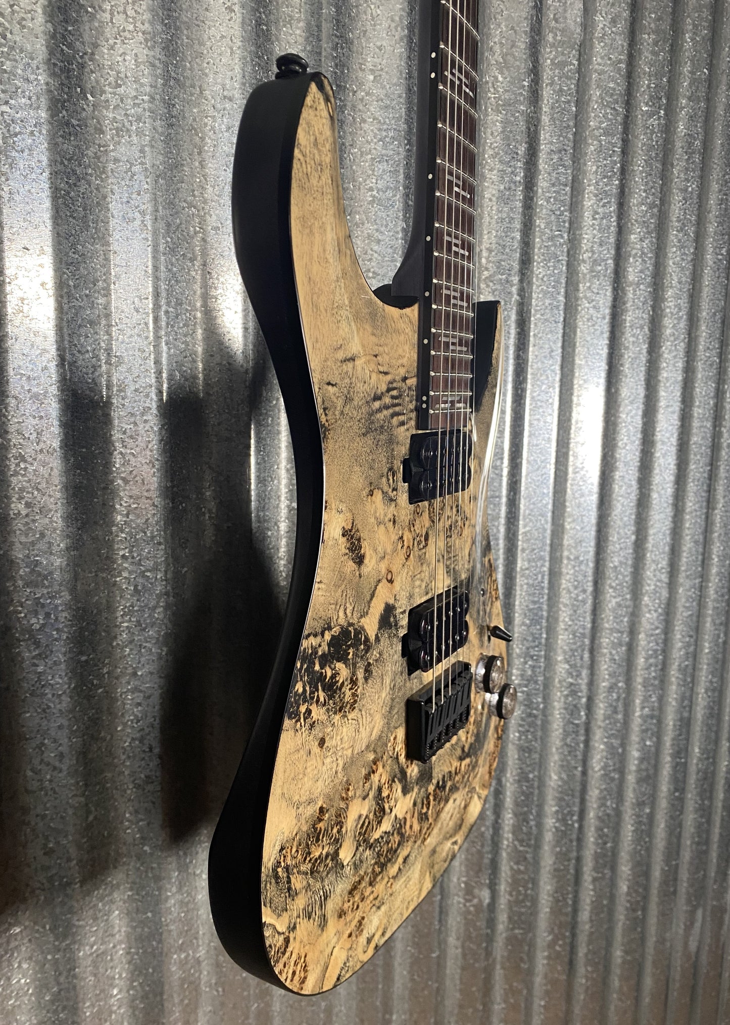 Schecter Omen Elite 6 Charcoal Burl Top Guitar #0948
