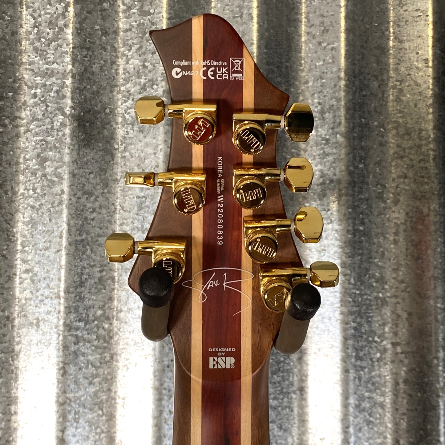 ESP LTD JR-7 Javier Reyes Quilt Fade Blue Sunburst 7 String Guitar & Case LJR7QMFBSB #0839 Used