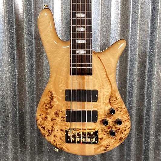 Spector Euro5 LX 5 String Bass Poplar Burl Natural Gloss EURO5LXPOP & Bag #9944