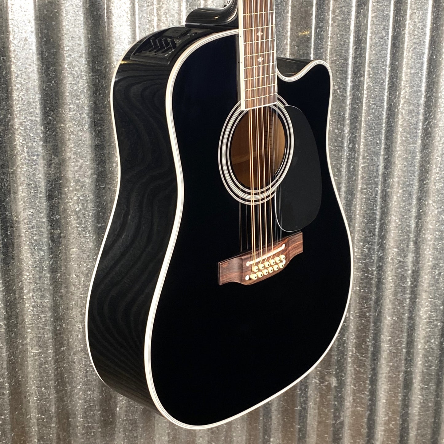 Takamine EF381SC Cutaway 12 String Acoustic Electric Guitar Black & Case Japan #0359