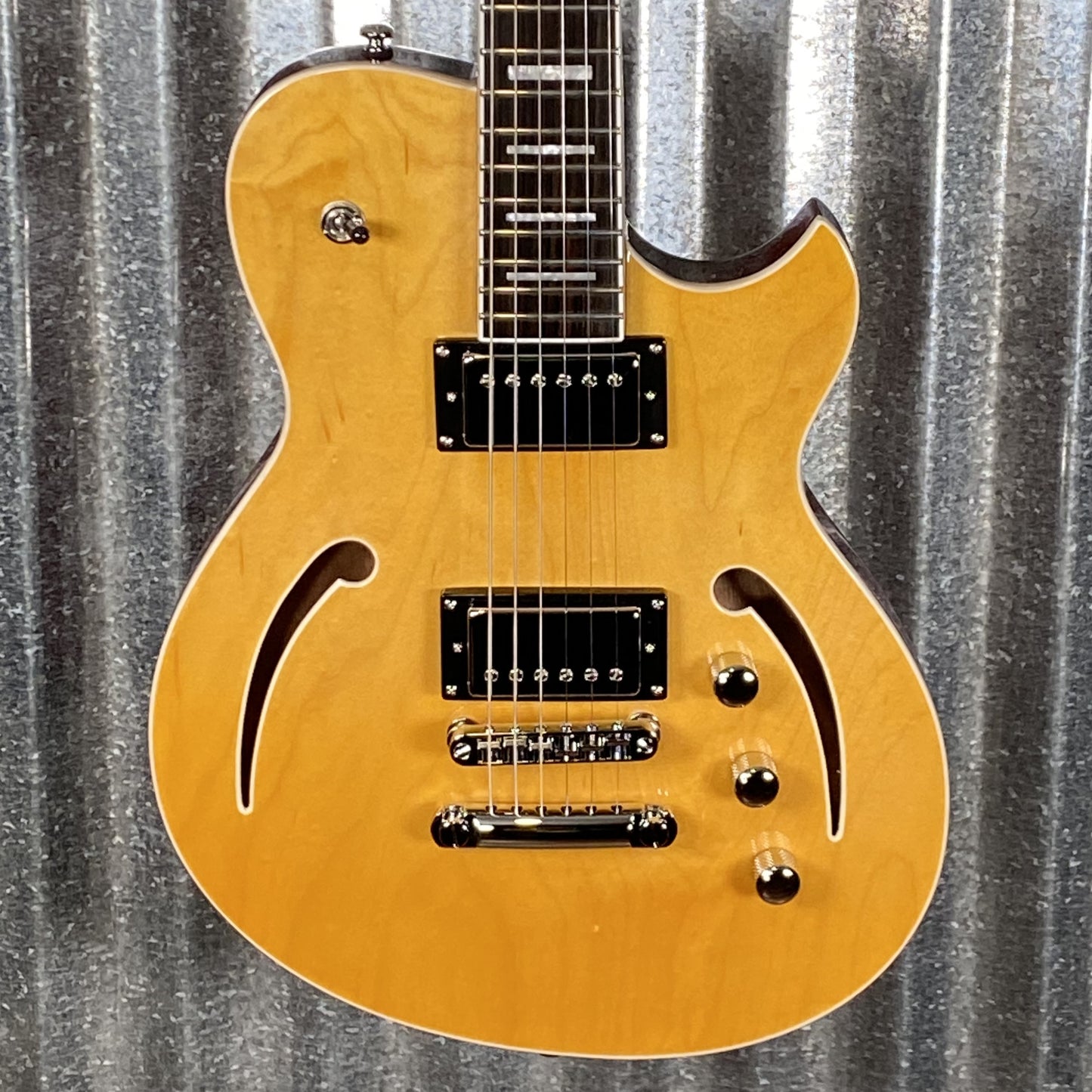Reverend Limited Edition Roundhouse Semi Hollow Body Archtop Vintage Clear Natural Guitar Blem #11