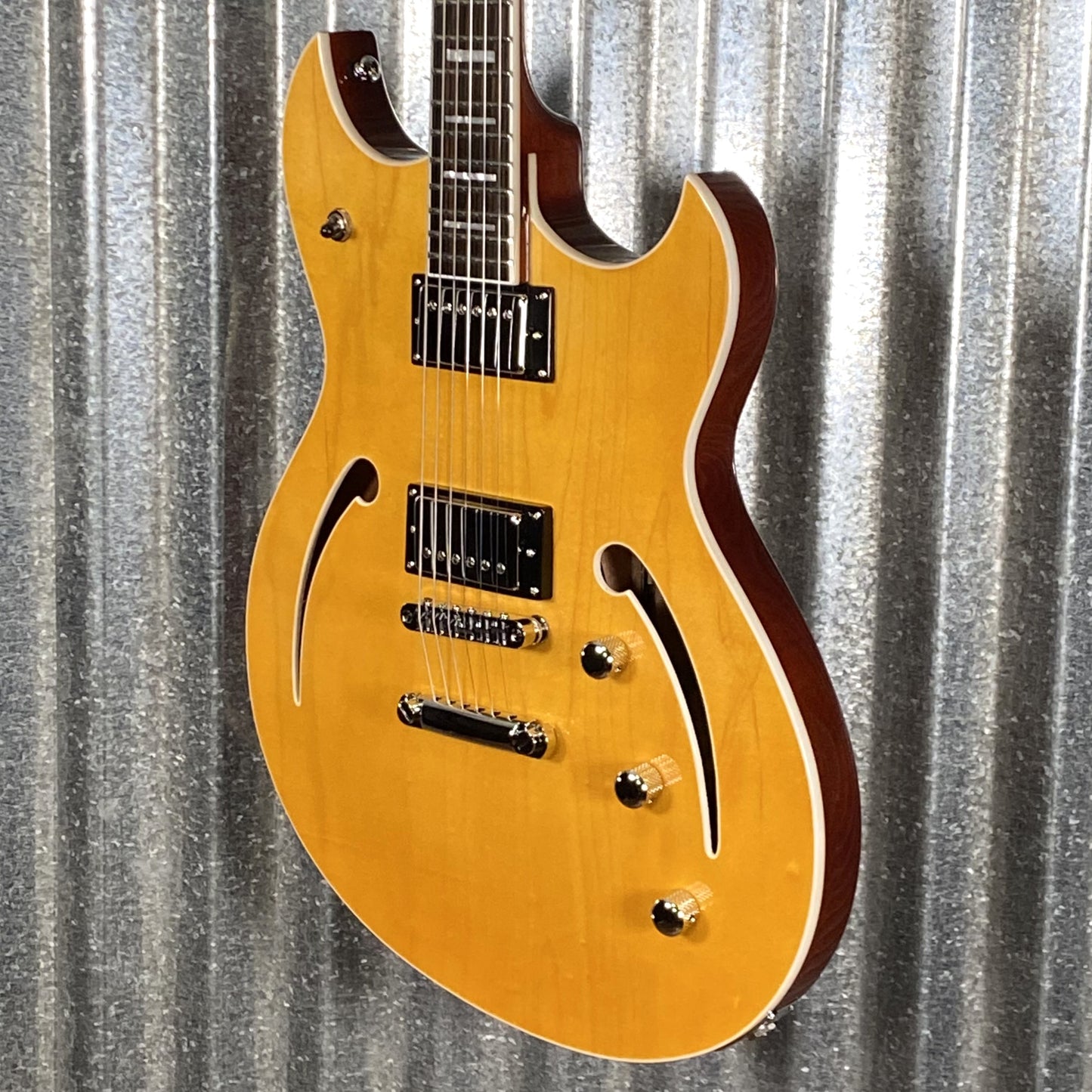 Reverend Limited Edition Manta Ray Semi Hollow Body Archtop Vintage Clear Natural Guitar & Case