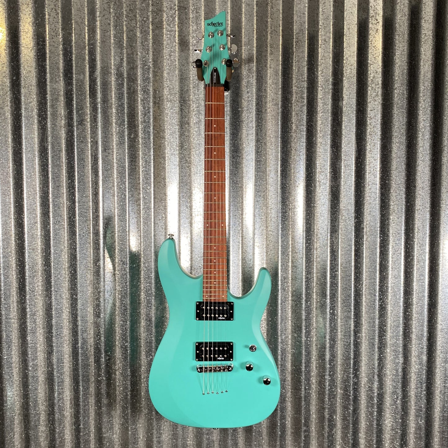 Schecter C-6 Deluxe Satin Aqua Guitar Blem #0729