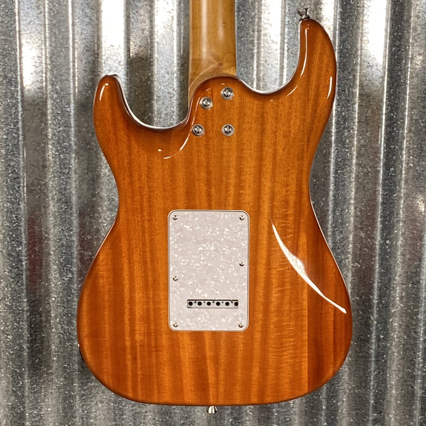 Jet JS600TRS HSS Strat Style Guitar Flame Top Transparent Red Fade #0003 Blem