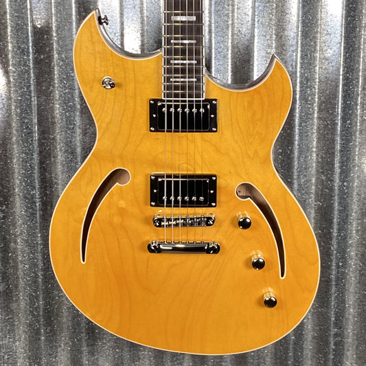 Reverend Limited Edition Manta Ray Semi Hollow Body Archtop Vintage Clear Natural Guitar & Case Blem #6