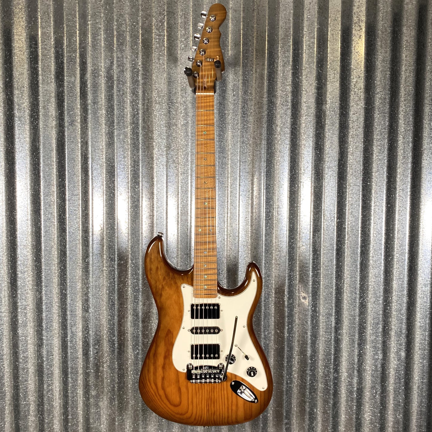 G&L USA Custom Shop Legacy HSH Smoked Caramel Roasted Pine Guitar & Bag #5004
