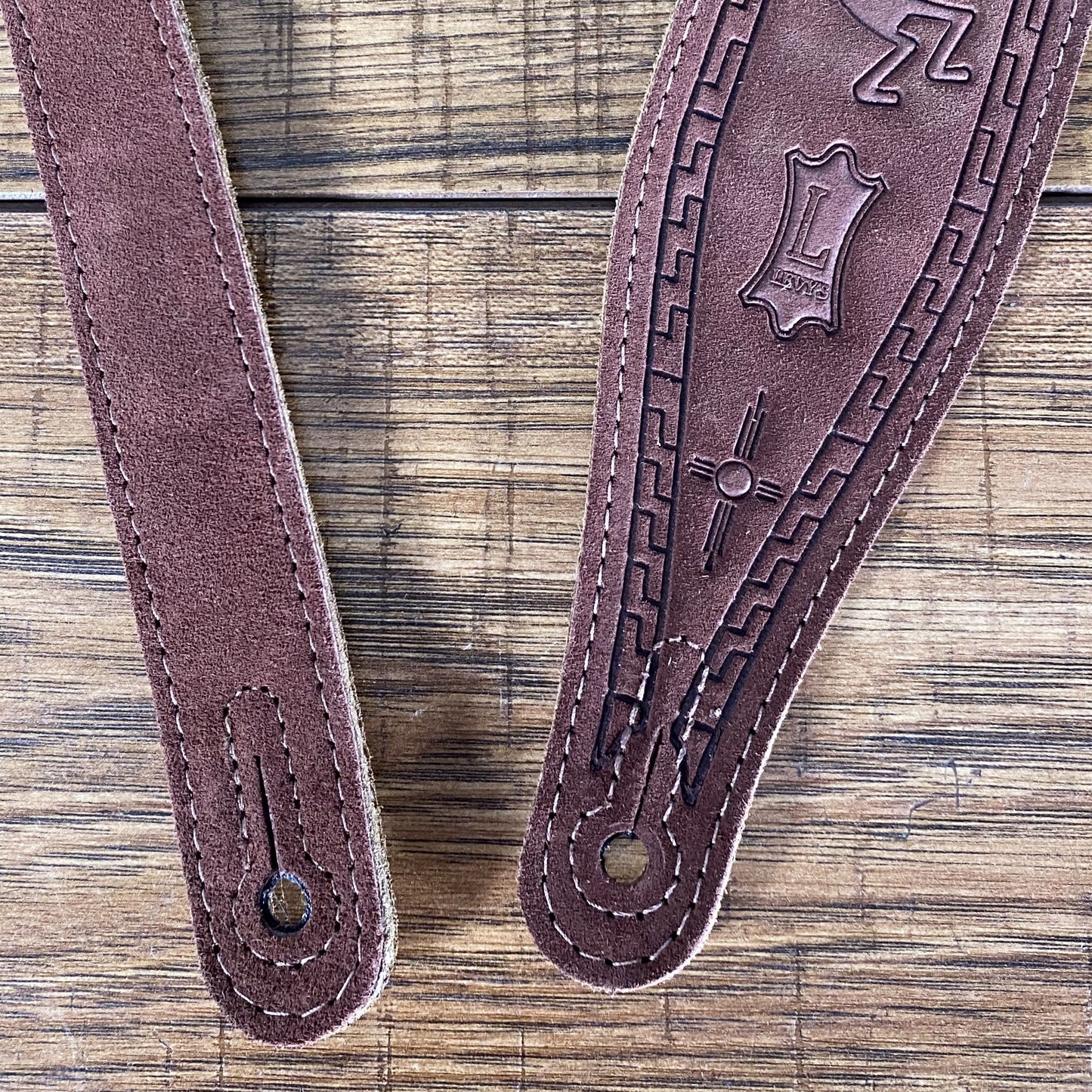 Levy's MS17T03-BRN 2.5" Suede Leather Guitar Bass Strap Brown