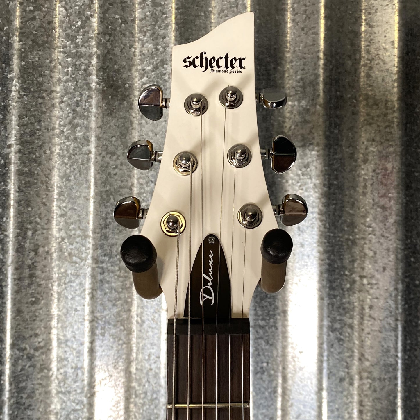 Schecter C-6 Deluxe Satin White Guitar #0050