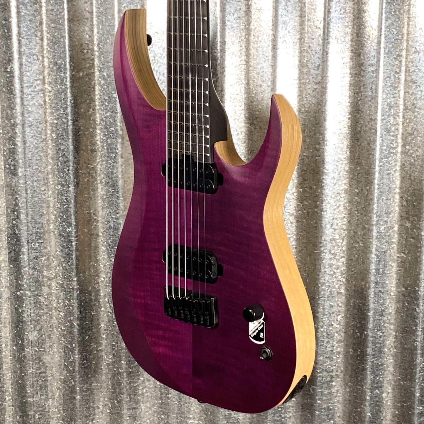 Schecter John Browne Tao 7 String Flame Satin Trans Purple Guitar #0349