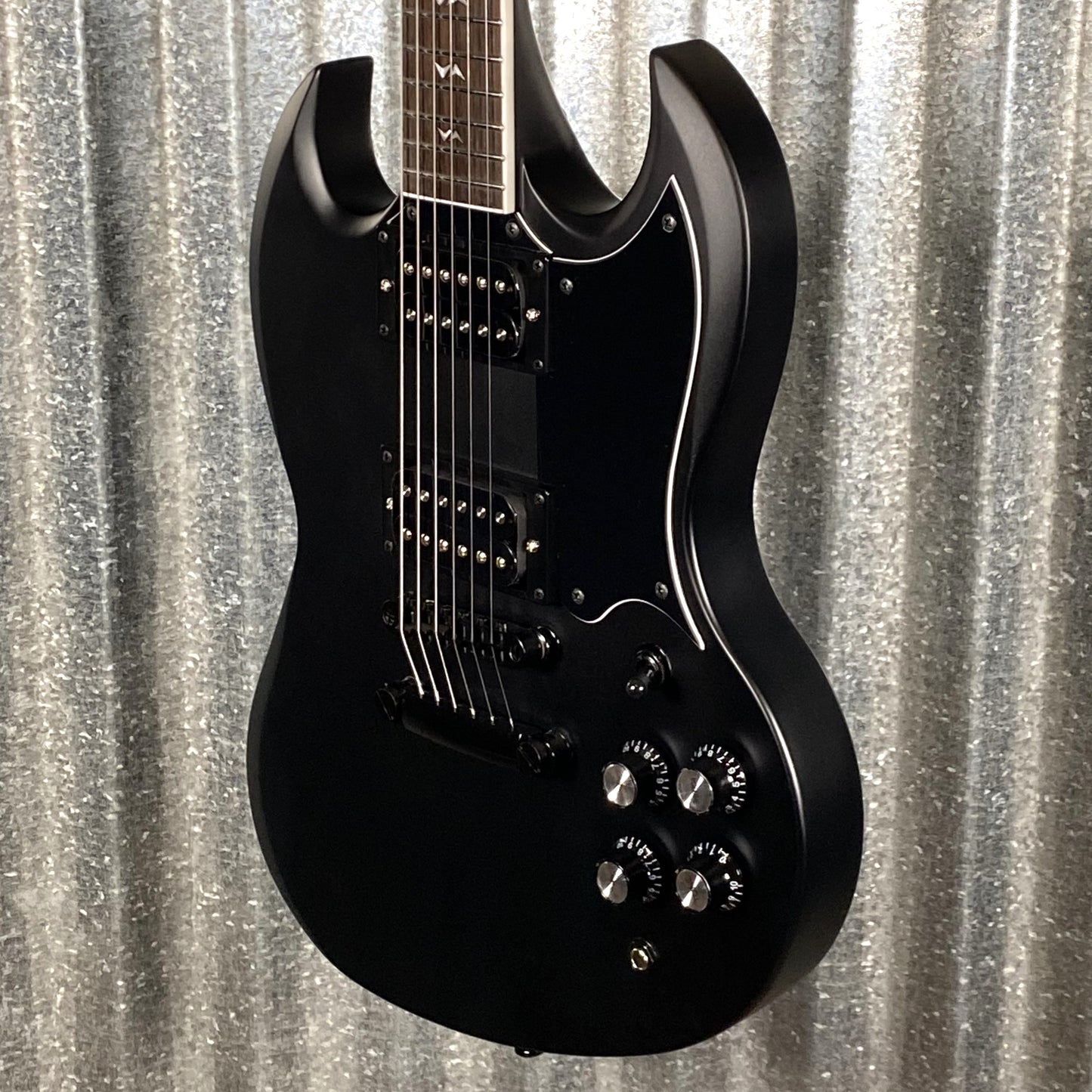 Westcreek Racer Offset SG Black Satin Solid Body Guitar #0003 Used