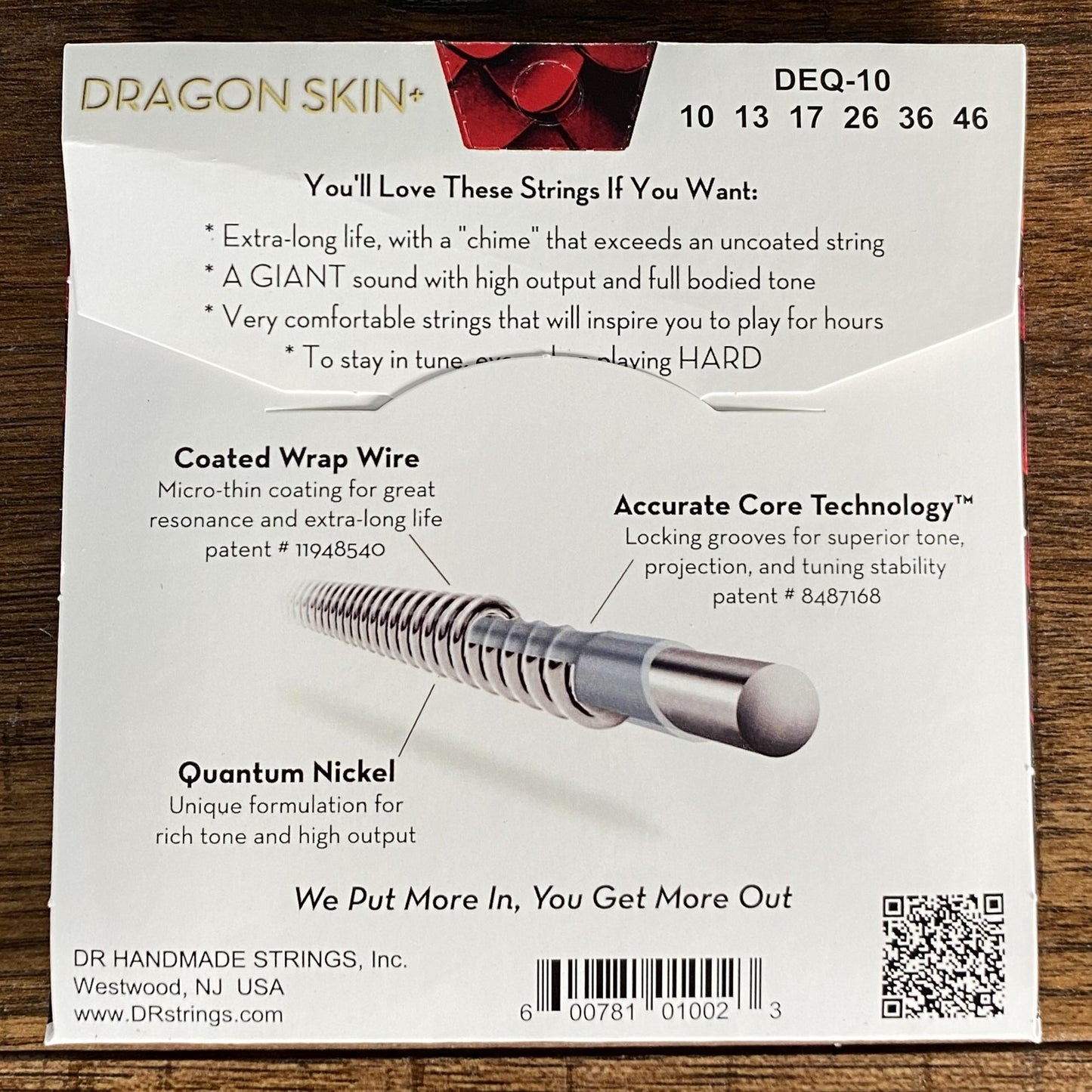 DR Strings DEQ-10 Dragon Skins + Coated Electric Guitar Set Medium 10-46