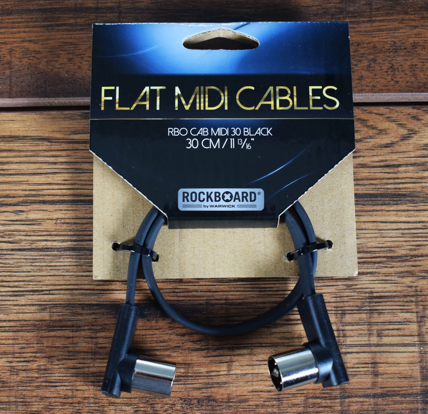 Warwick Rockboard Flat Patch MIDI Cable 11.81" Black 3 Pack MIDI 30 BK 3PK