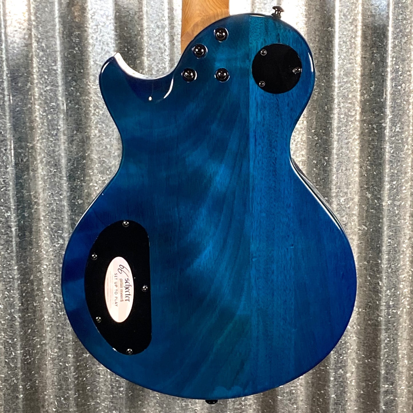 Schecter Solo-II Standard Ocean Blue Burst Burl Guitar #0502 Blem