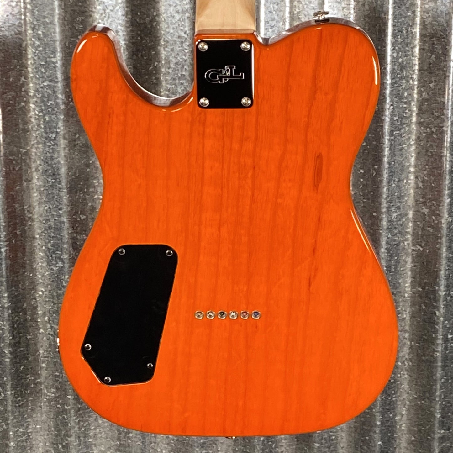 G&L USA Custom Shop ASAT HH RMC Clear Orange Burl Top Guitar & Bag #6002 Used