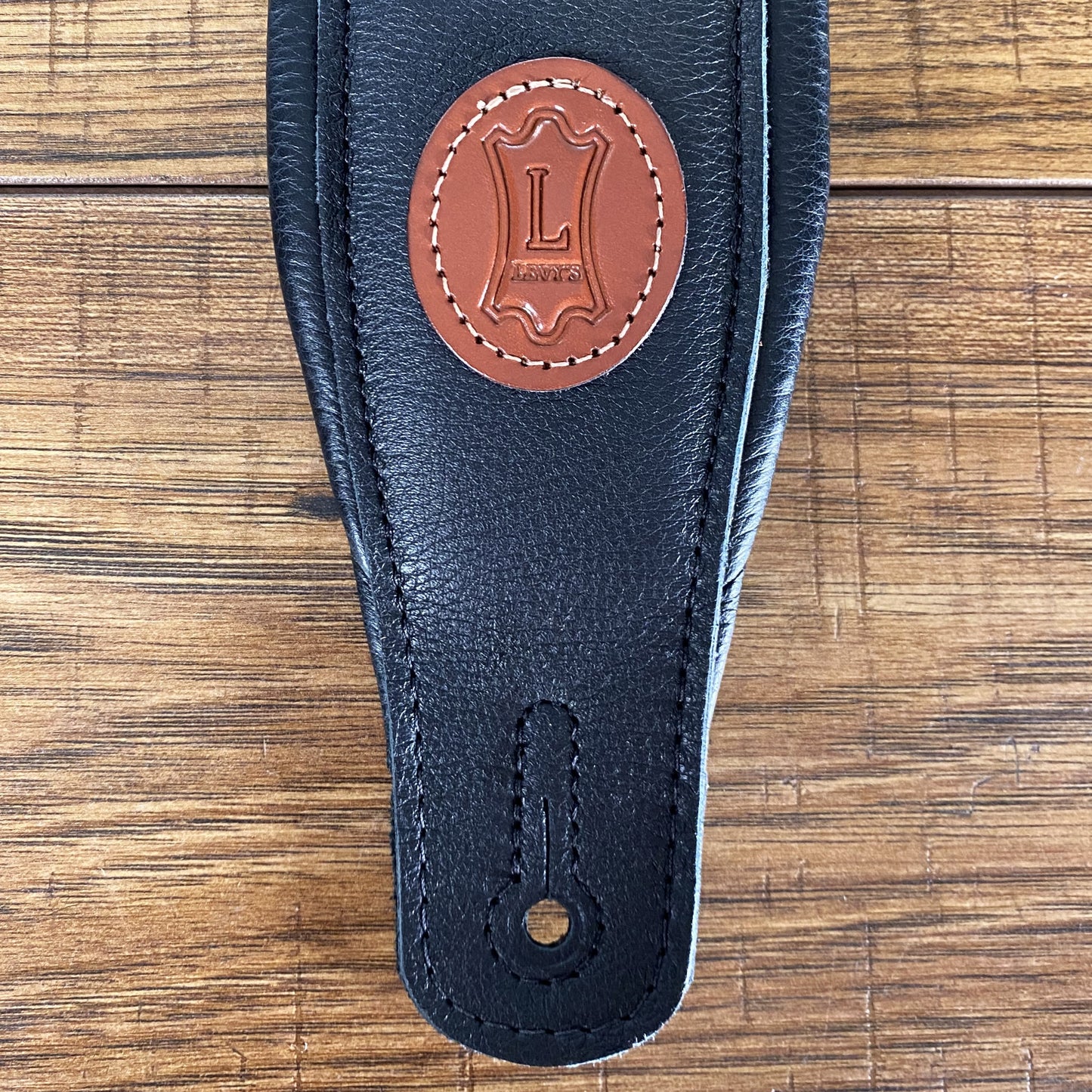 Levy's MSS2-XL-BLK 3" Padded Leather Guitar Bass Strap Black