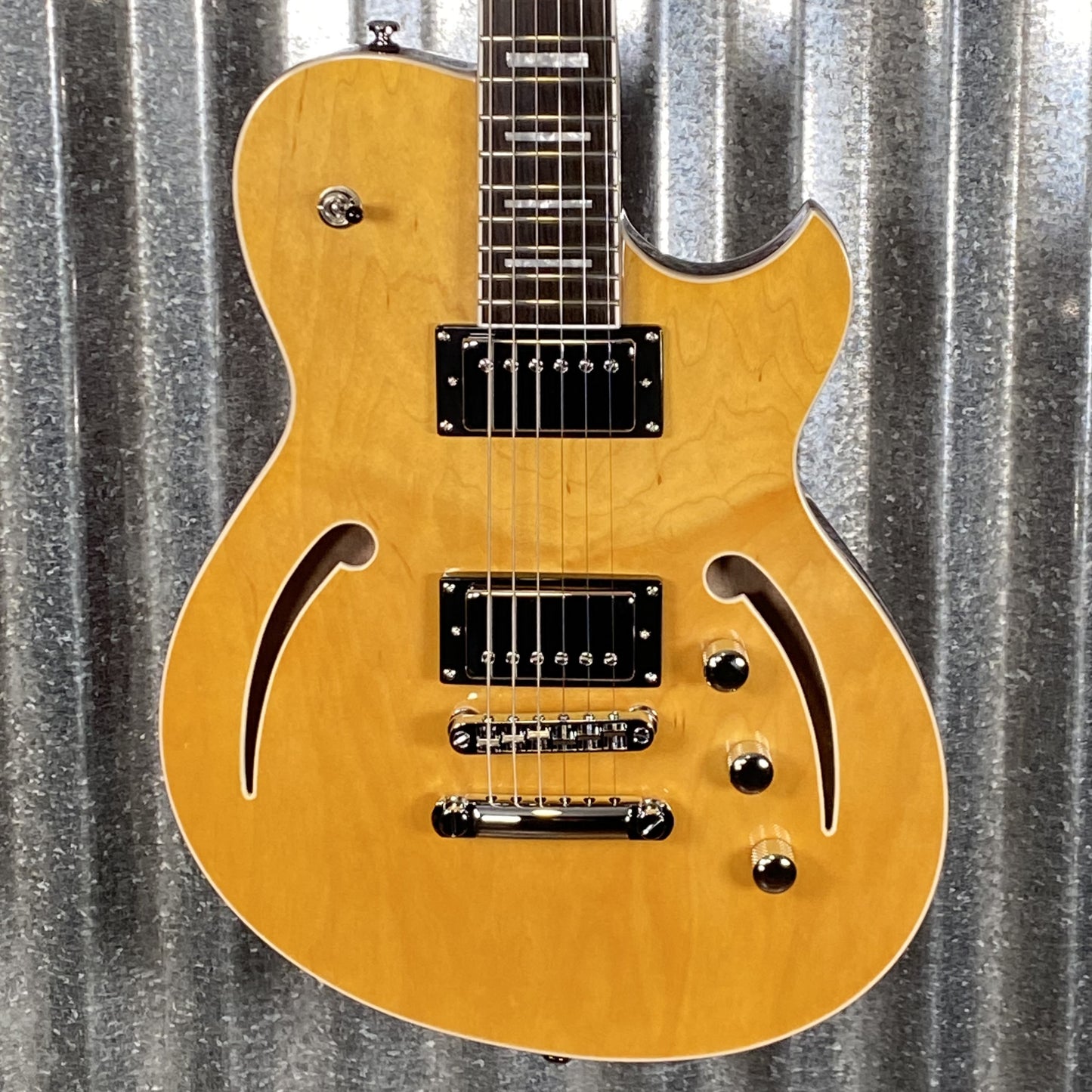 Reverend Limited Edition Roundhouse Semi Hollow Body Archtop Vintage Clear Natural Guitar & Case #5