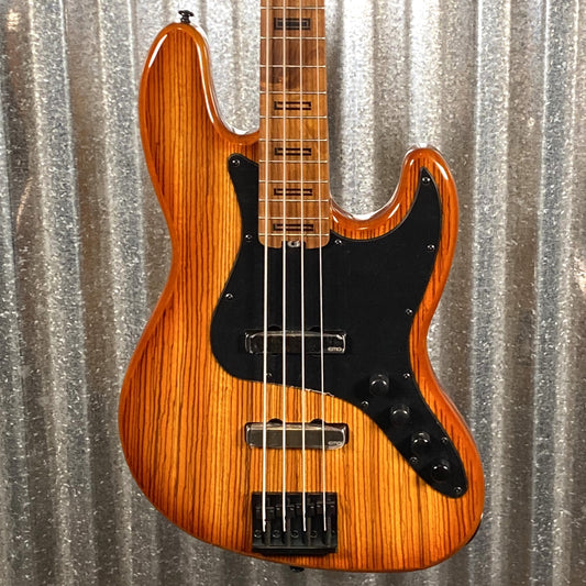 Schecter J-4 Exotic Zebrawood Faded Vintage Sunburst 4 String Jazz Bass #0311
