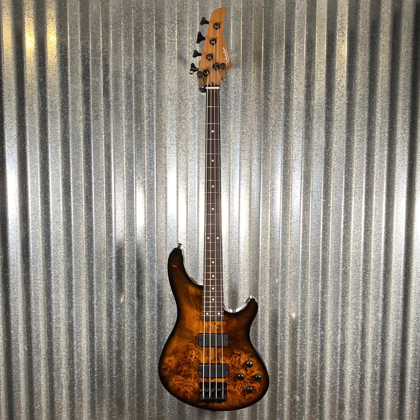 Schecter C-4 Standard Tobacco Burl 4 String Bass #0822