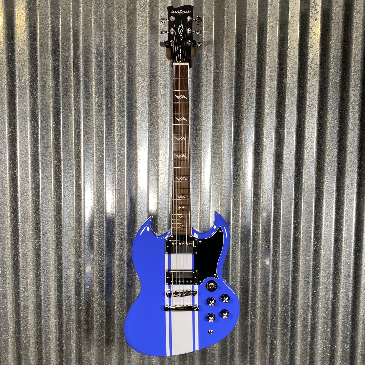 Westcreek Racer Offset SG Blue Solid Body Guitar #0441 Used