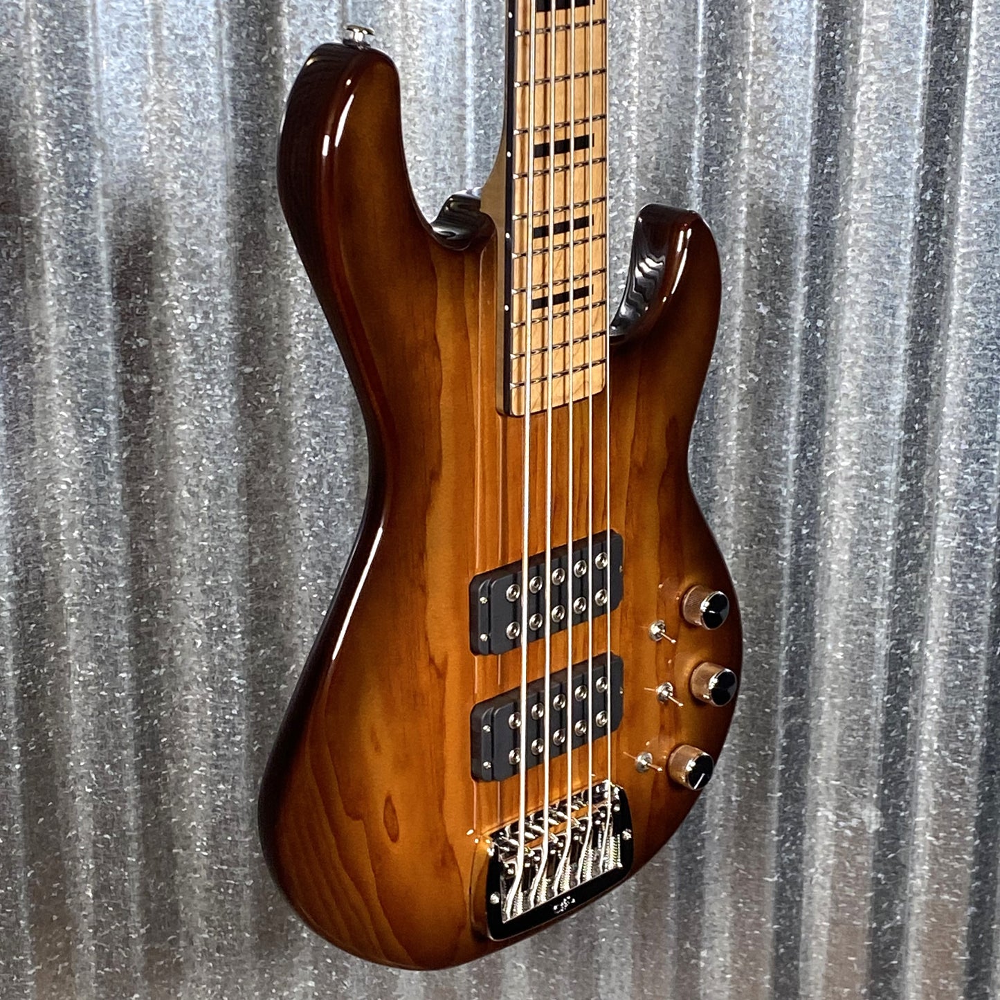 G&L USA Custom Shop L-2500 5 String Bass Smoked Caramel Roasted Pine & Bag #4018