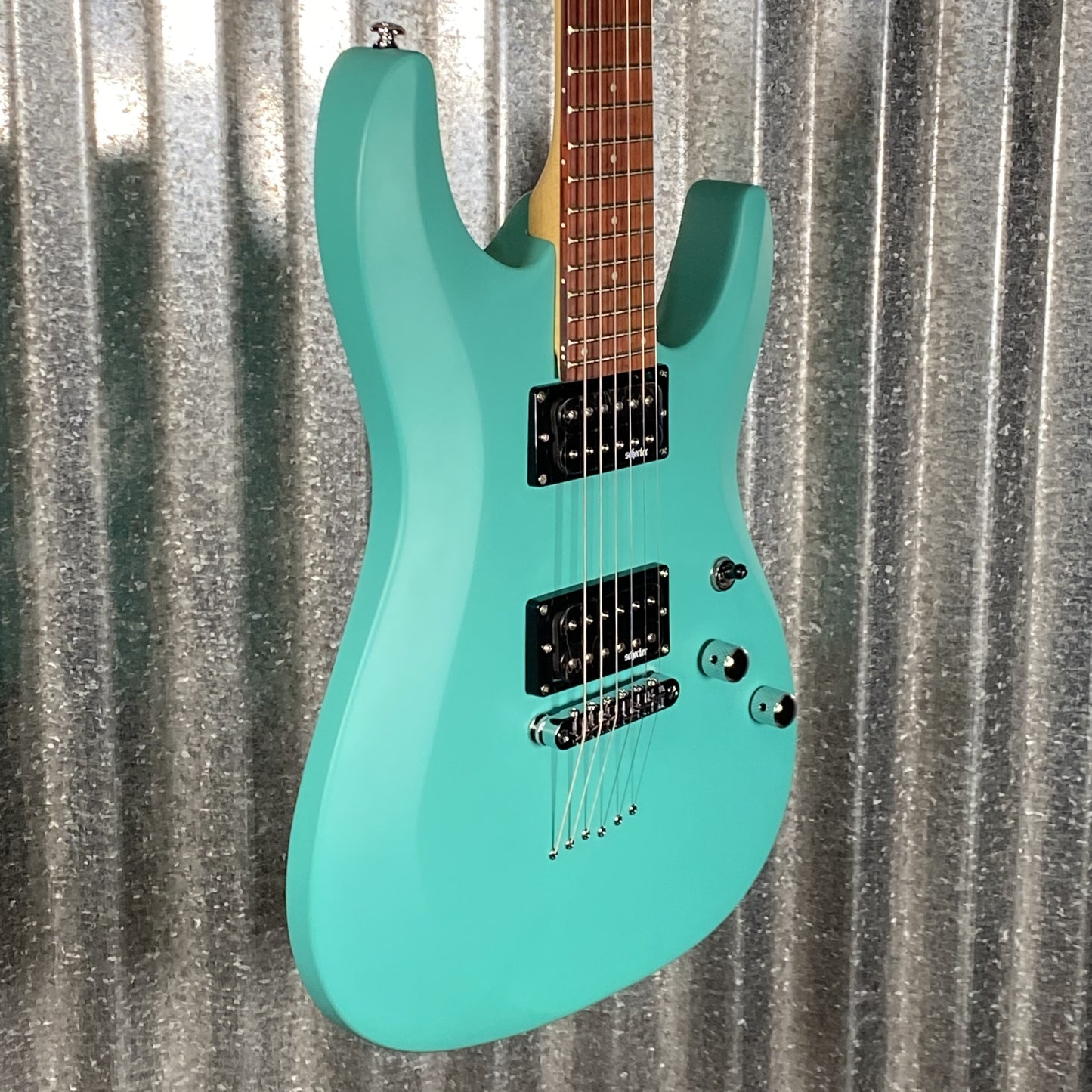 Schecter C-6 Deluxe Satin Aqua Guitar Blem #0729