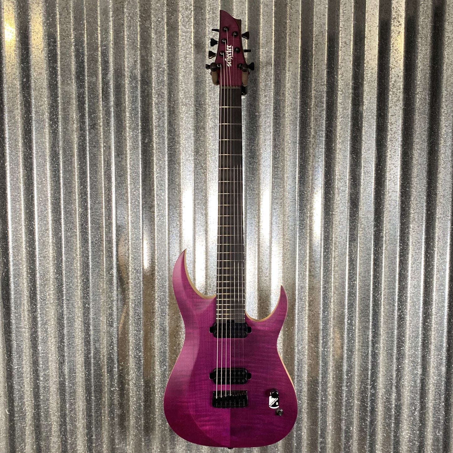 Schecter John Browne Tao 7 String Flame Satin Trans Purple Guitar #0349