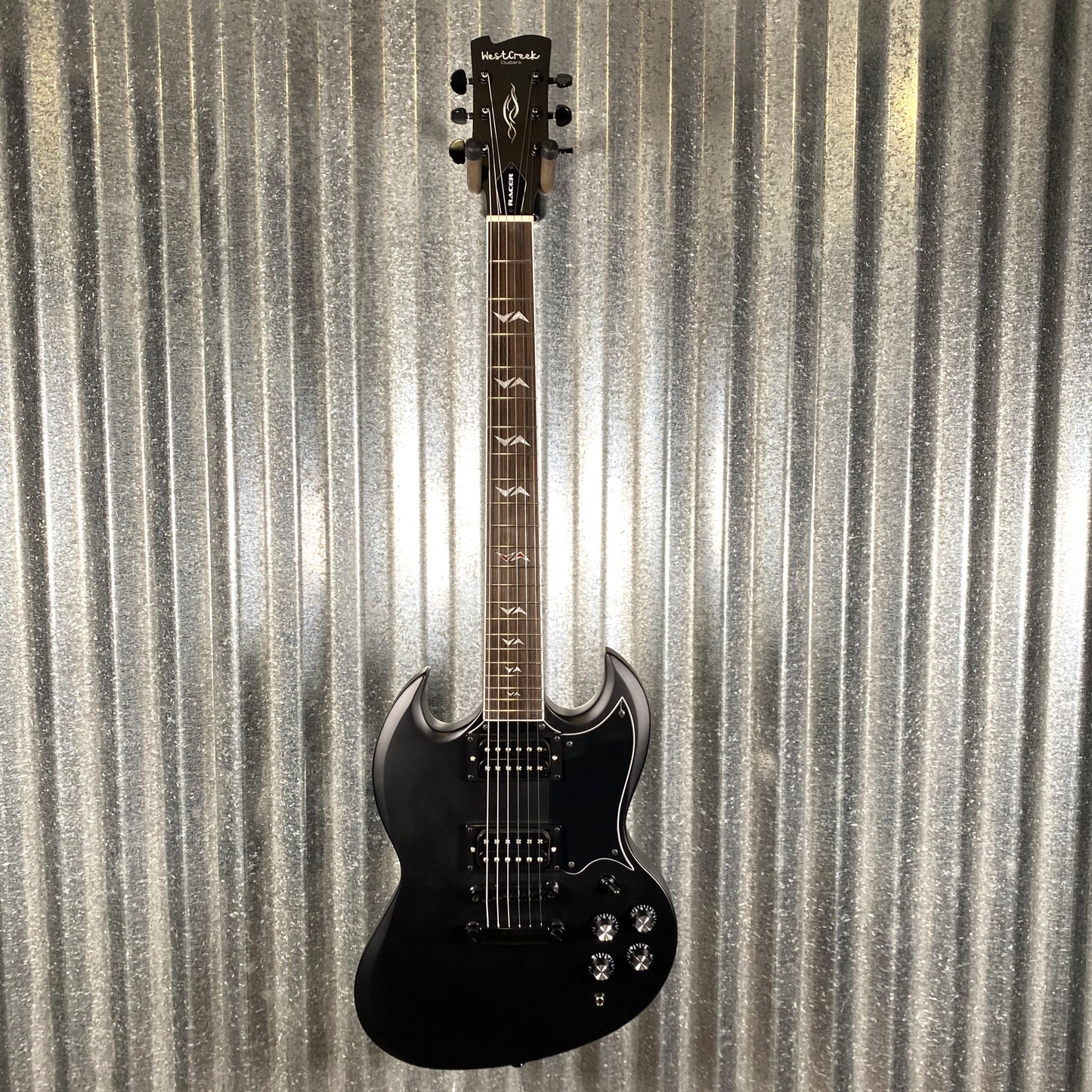 Westcreek Racer Offset SG Black Satin Solid Body Guitar #0003 Used