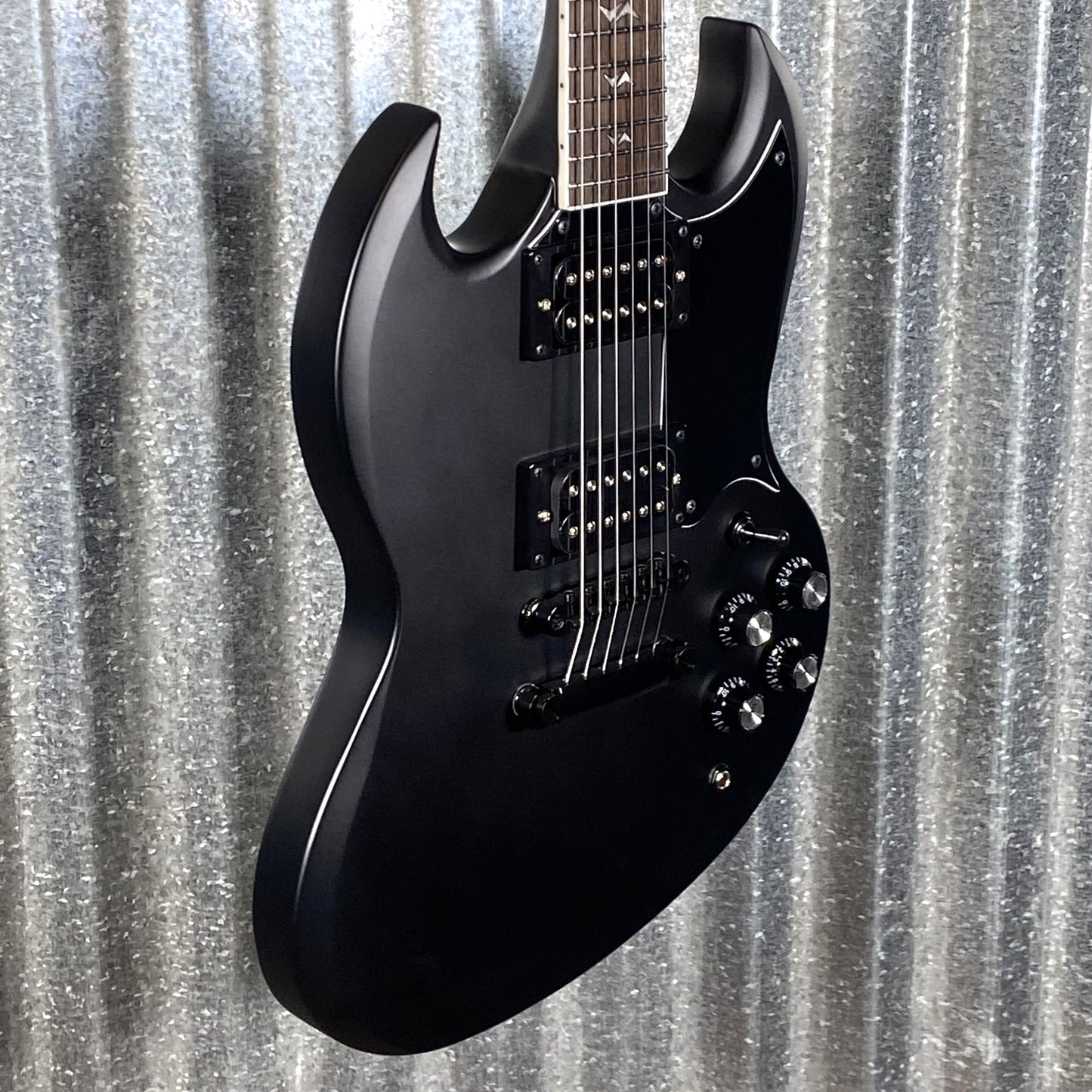 Westcreek Racer Offset SG Black Satin Solid Body Guitar #0003 Used