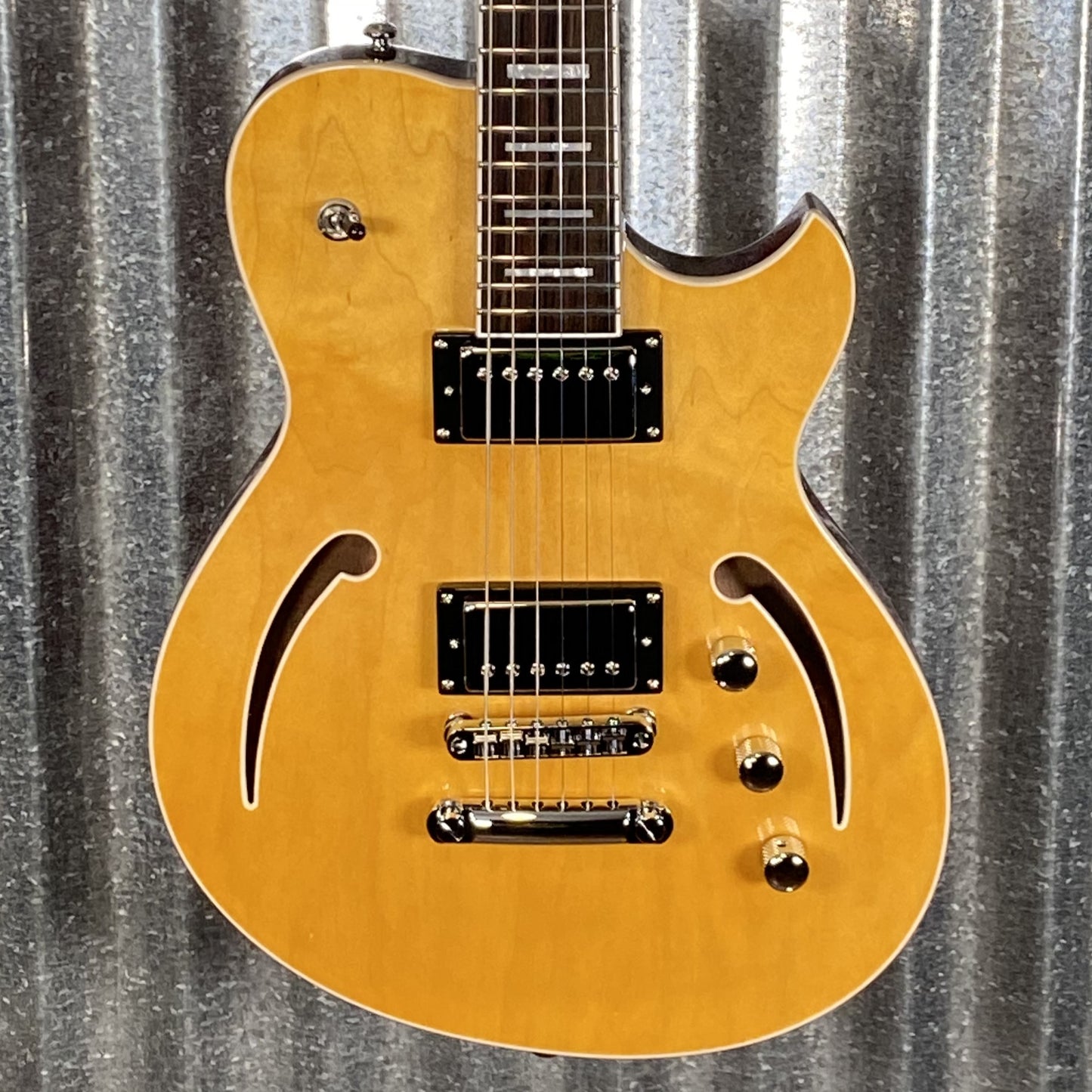 Reverend Limited Edition Roundhouse Semi Hollow Body Archtop Vintage Clear Natural Guitar & Case #9