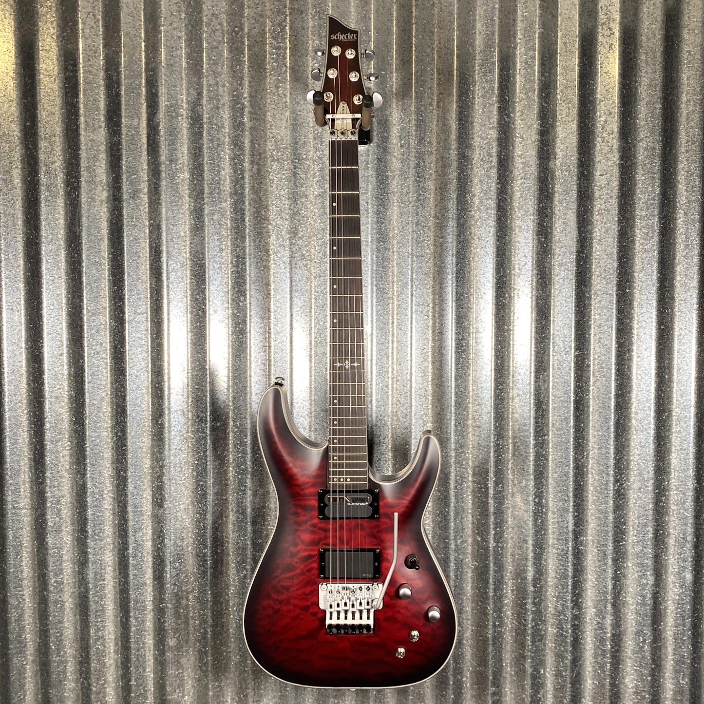 Schecter C-1 Platinum FR S Crimson Red Burst Satin Guitar #0460