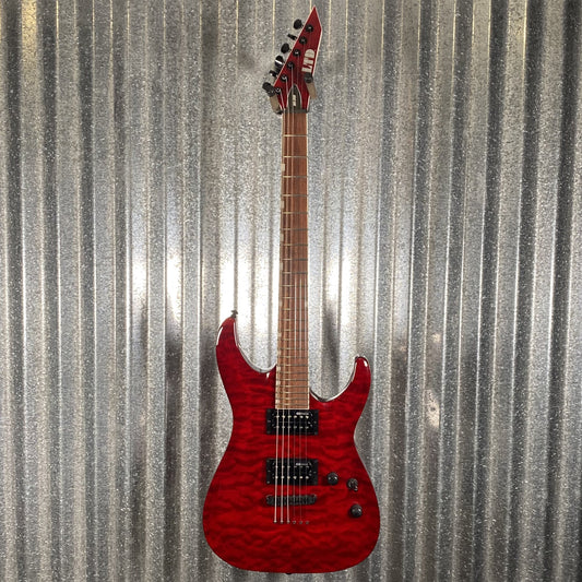 ESP LTD MH-200 Quilt Neck Thru See Thru Black Cherry Guitar MH200QMNTSTBC #2429 Used