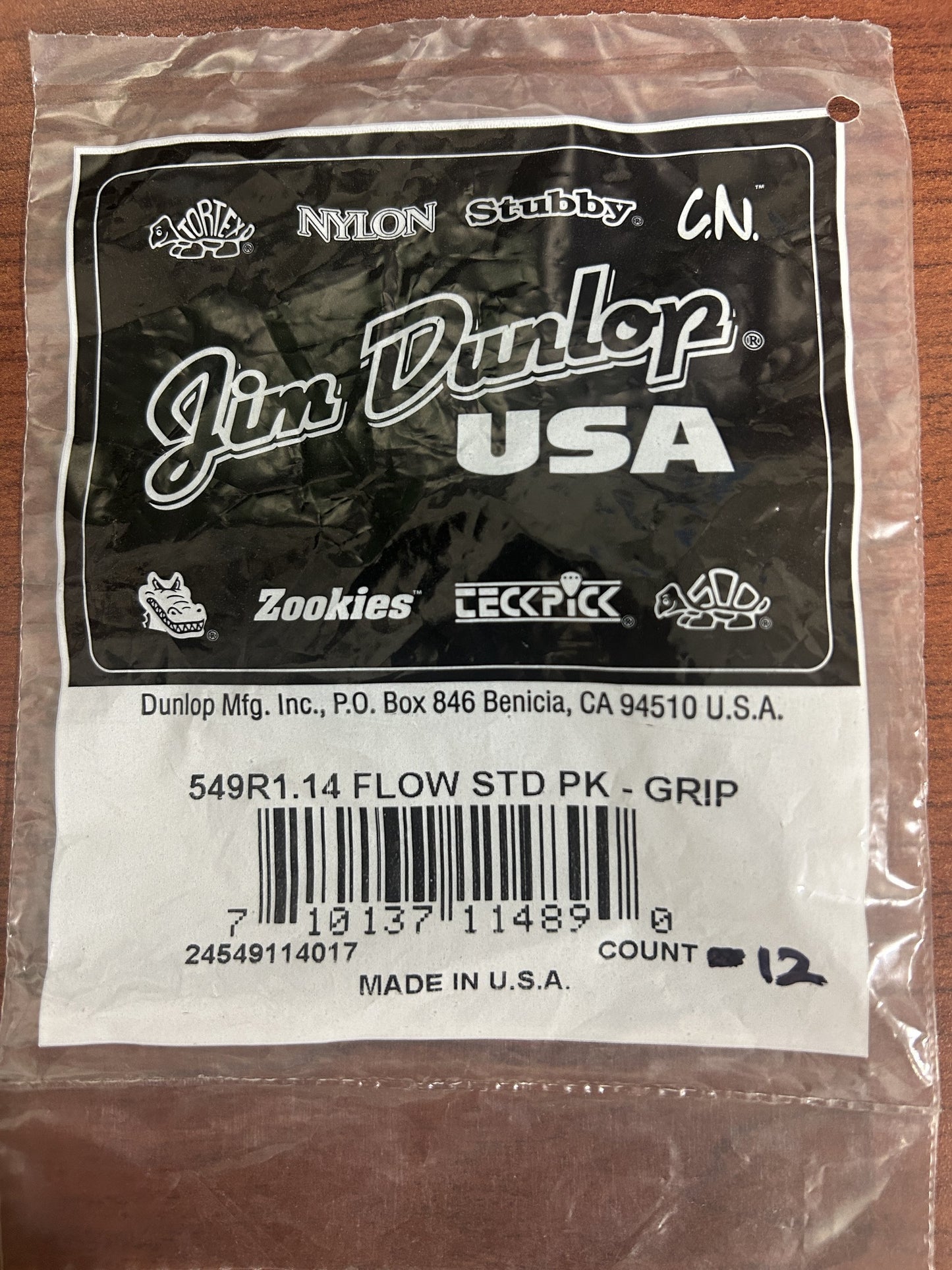 Dunlop 549-114 Flow Standard 1.14mm Player Pack Guitar Pick 12 Count
