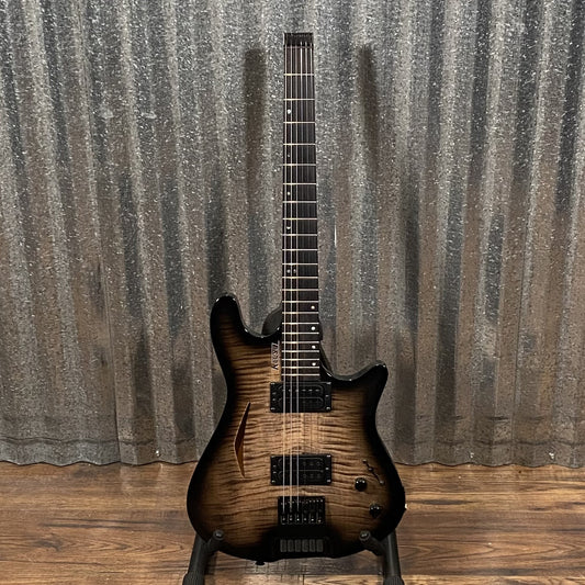 Kiesel M6 Tim Miller Semi Hollow Headless Black Burst Guitar & Bag #159557