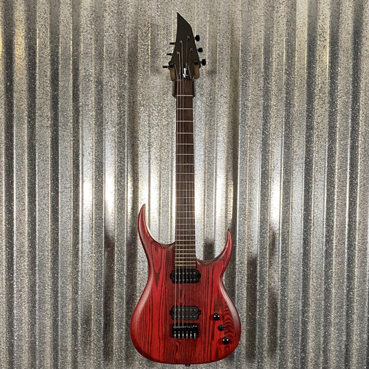 Musily MSM6 Heavy Metal Hard Tail Ash Transparent Lava Red Guitar #0001