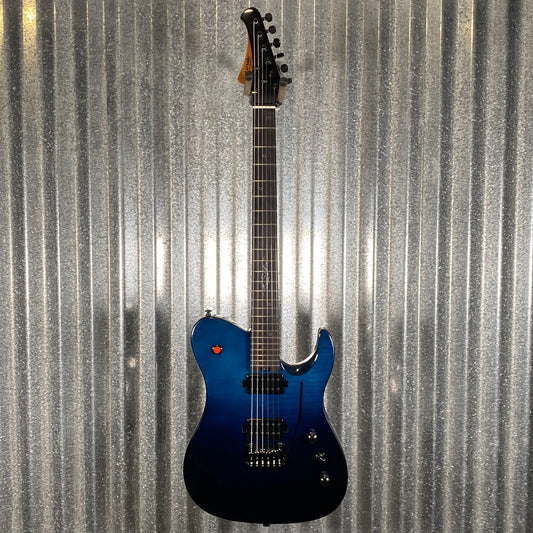 Westcreek Guitars Helyx T Style Dual Humbucker Ocean Vortex Blue Guitar #0019 Used