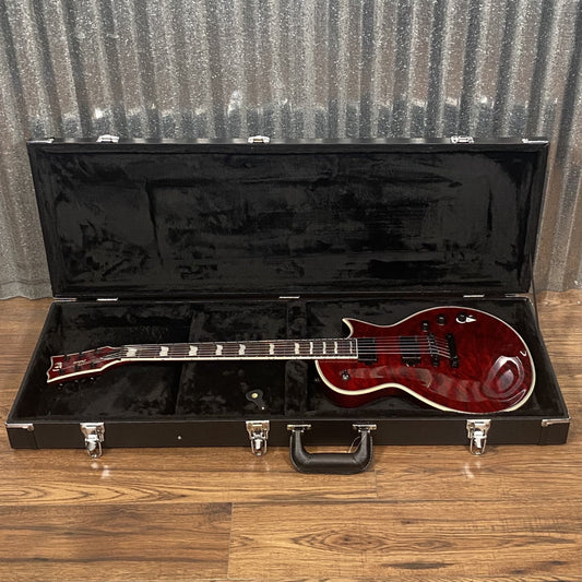 ESP LTD EC-1000 QM Quilt Top See Thru Black Cherry Fluence Guitar & Case #2957 Used