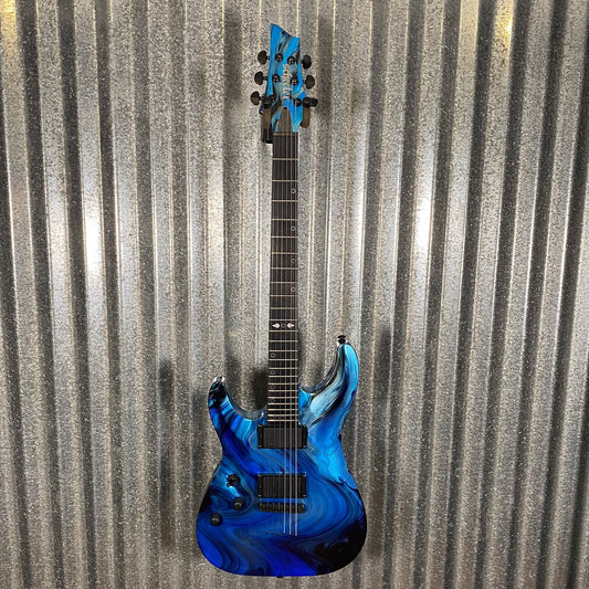Schecter C-1 Hydro Dip Midnight Tide Guitar Left Hand #0764